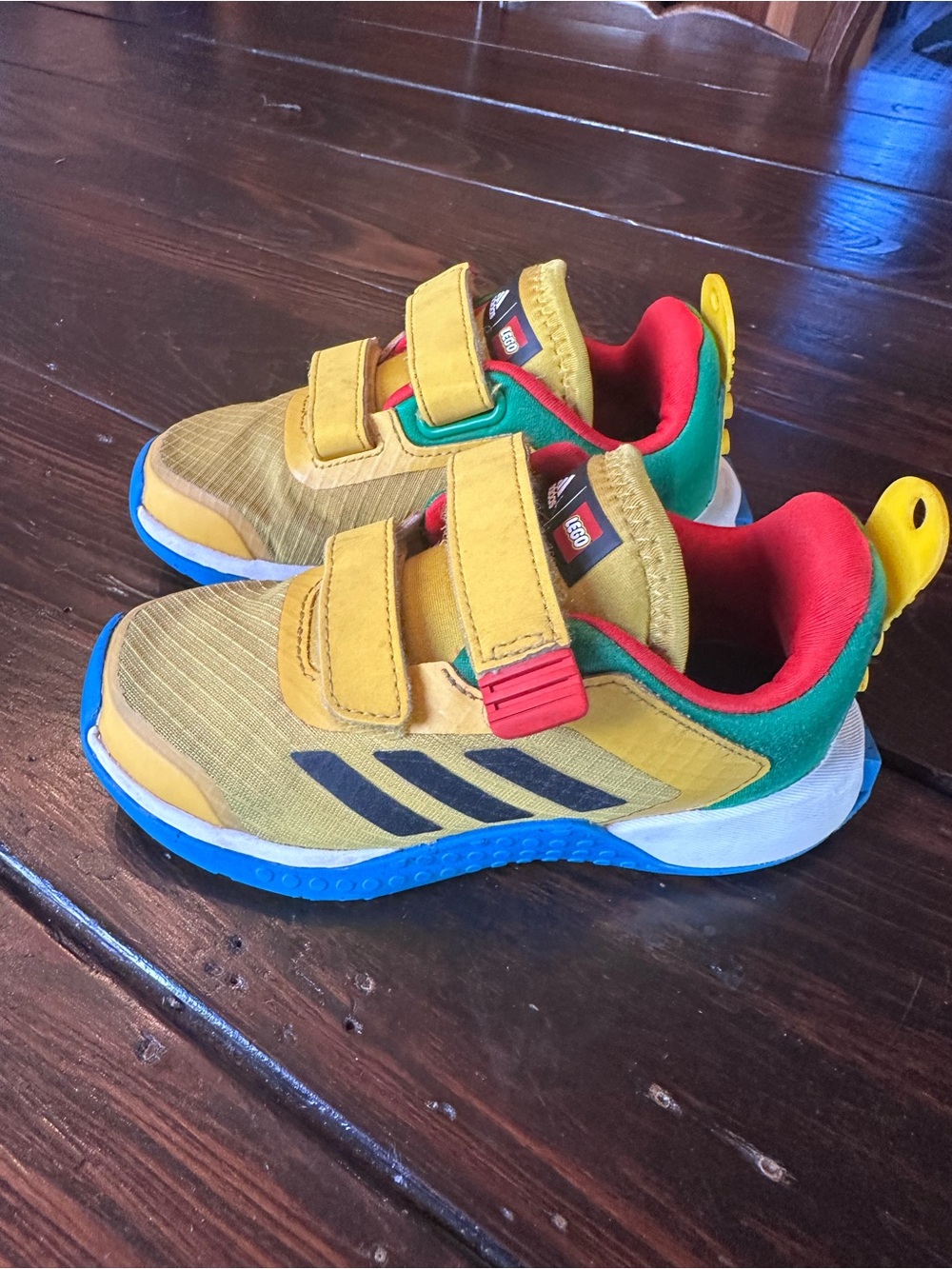 Adidas x Lego Kids Yellow Sneakers with Blue, Red & Green Accents